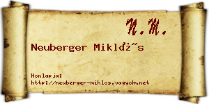 Neuberger Miklós névjegykártya